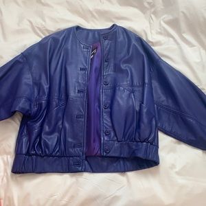 Vintage blue leather jacket